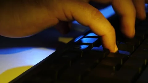 Working on Keyboard. Close up typing Video stock 251753696