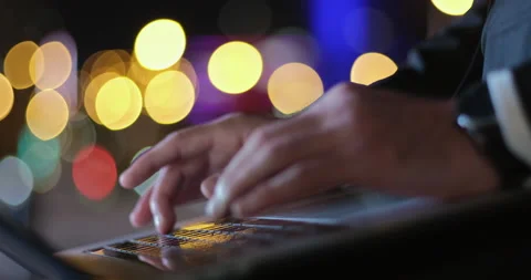 Working at keyboard, closeup Stock Footage 150378265