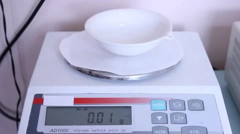 Working in the laboratory. Chemical experiments. Work with laboratory balance Stock Footage 61540898