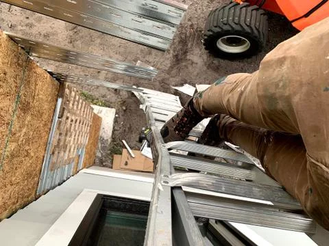 Working on a Ladder Stock Photos