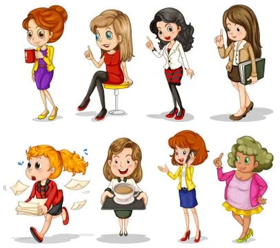 Working ladies Illustrazione stock