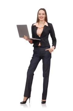 Working lady isolated on white Stock Photos