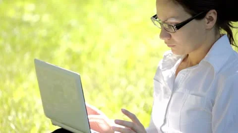 Working on lap Stock Footage