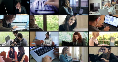 Working on laptop 4k composite: notebook, team work, office, concept, web Stock Footage 40300803