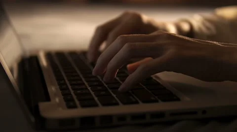 Working On Laptop At Bed Stock Footage 61960408