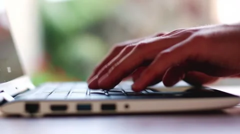 Working On Laptop Close Up 動画素材 64656462