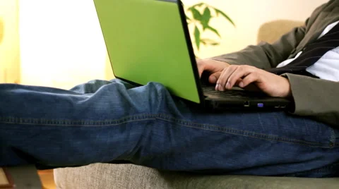 Working on laptop, closeup Stock Footage 912563