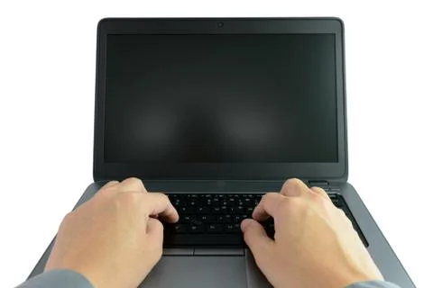 Working on laptop computer Foto stock