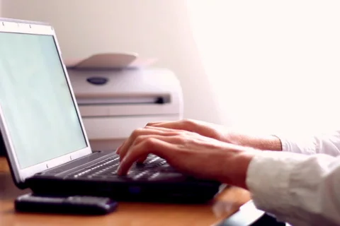 Working on laptop Stock Footage 842614