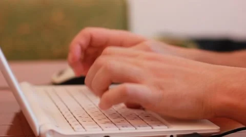 Working on laptop Stock Footage 43971383