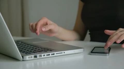 Working on laptop Stock Footage 46197983