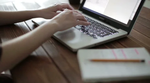 Working on laptop Stock Footage 49422128