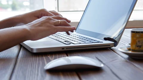 Working on laptop Stock Footage 52376308