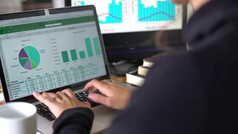 Working on a laptop Video stock 80317826