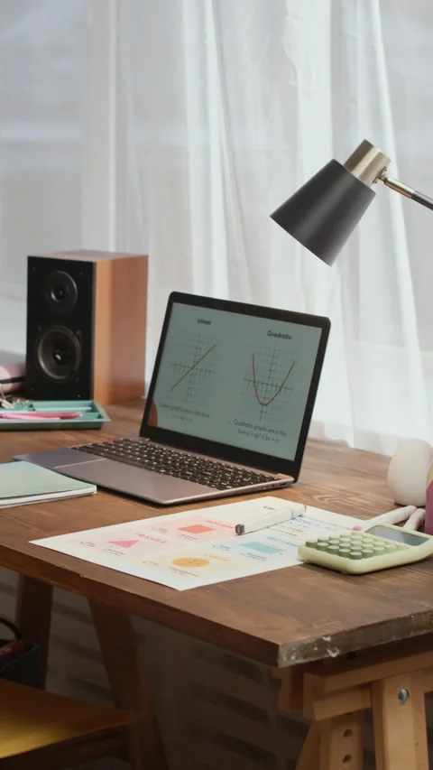 Working Laptop with Function Graphs on Screen 스톡 동영상 329664477