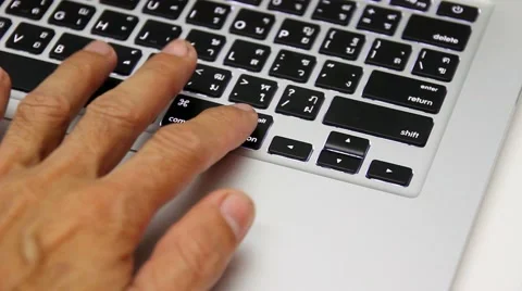Working on laptop, hands typing Stock Footage 47097190