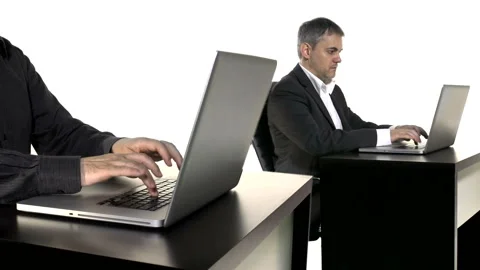 Working With Laptop In Office Stock Footage 210467417