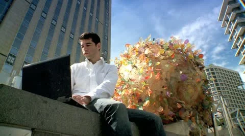 Working with a Laptop - Out 1 Stock Footage 10911119