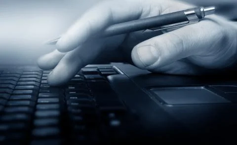 Working with the laptop Stock Photos