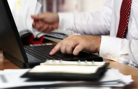 Working with laptop Stock Photos