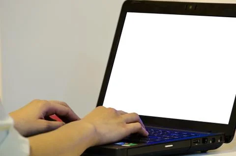 Working on laptop Stock Photos