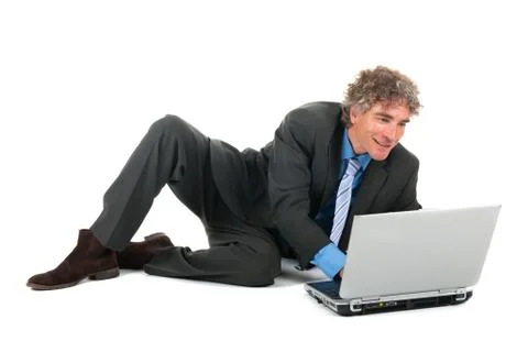 Working with laptop Foto stock