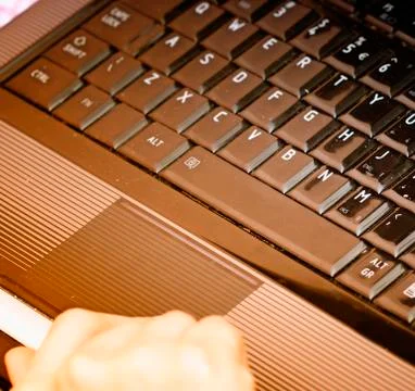 Working at laptop . Stock Photos