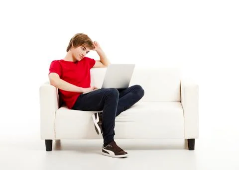 Working on the laptop Stock Photos