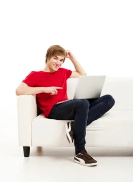 Working on the laptop Stock Photos