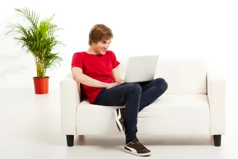 Working on the laptop Stock Photos