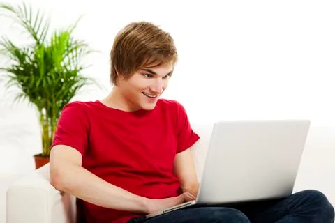 Working on the laptop Stock Photos