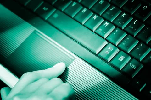 Working at laptop . Stock Photos