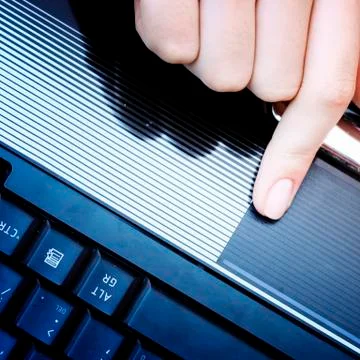 Working at laptop . Stock Photos