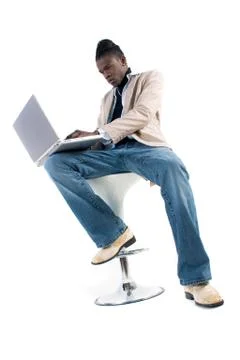 Working on the laptop Stock Photos