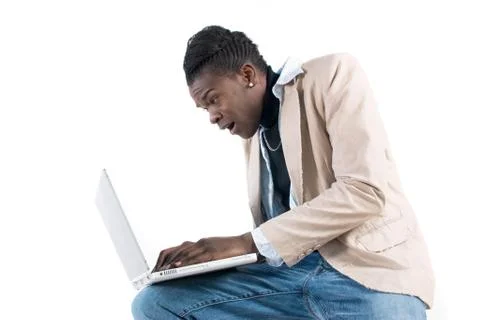 Working on the laptop Stock Photos