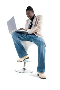 Working on the laptop Stock Photos