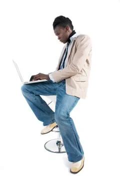 Working on the laptop Stock Photos