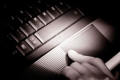 Working at laptop . Stock Photos