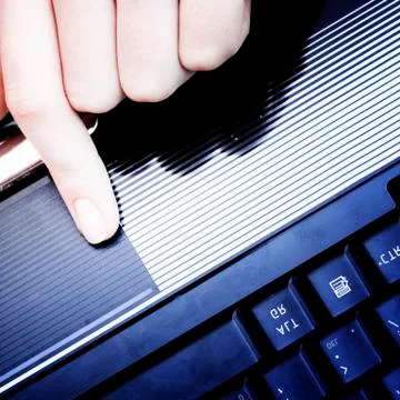 Working at laptop . Stock Photos