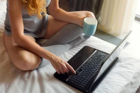 Working on laptop Stock Photos