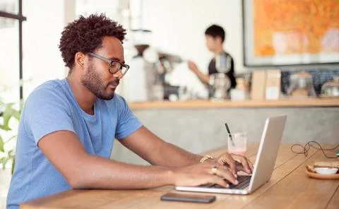 Working On The Laptop 스톡 사진