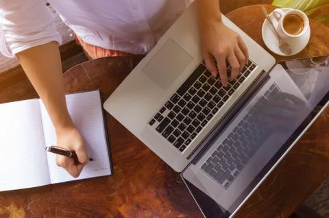 Working with laptop. Stock Photos