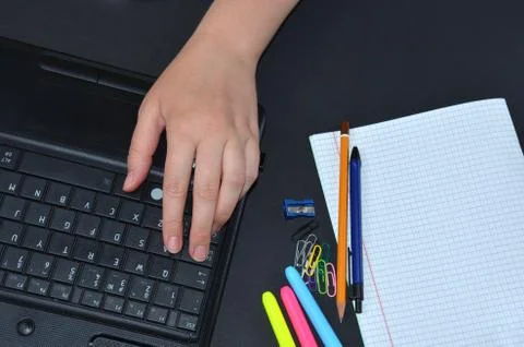 Working on laptop Stock Photos