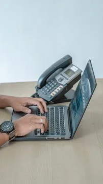 Working on laptop. Stock Photos