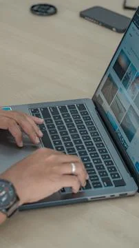 Working on laptop. Stock Photos