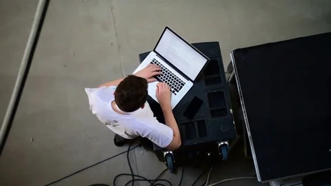Working at the laptopm in stress situation Stock Footage 71122253