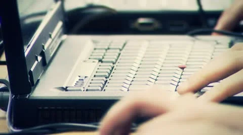 Working on laptops Video stock 9036553