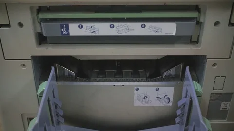 Working large office printer Stock Footage 81040337
