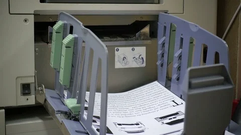 Working large office printer Stock Footage 81042811