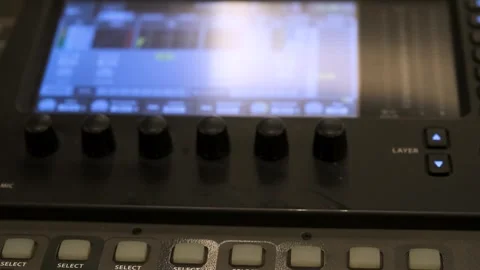 Working on a large sound mixer Vídeo Stock 260966542
